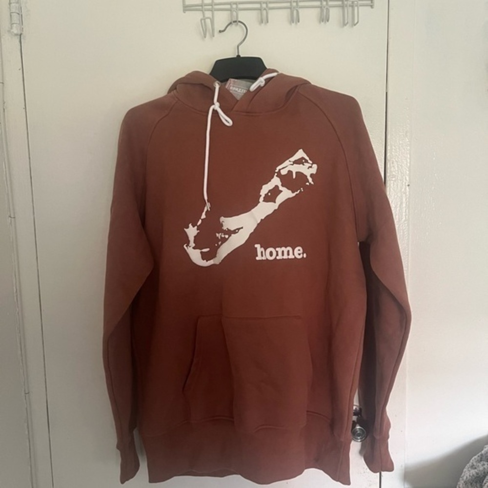 Rust Hoodie with White Graphic sweat suit